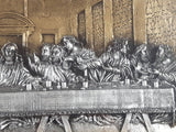 Vintage Last Supper Jesus Engraved 3D Brass Raised Relief 19 1/4" x 28 3/4" Framed Wall Art