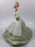 Vintage Hershey Mold Maiden Lady with Green Hoop Dress Hand Painted 9" Tall Ceramic Figurine Statue