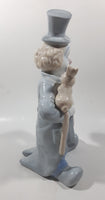 Paul Sebastian Design Clown with Top Hat and Cane Holding Rabbit 9 1/2" Tall Porcelain Figurine