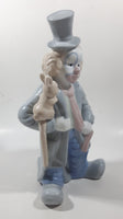 Paul Sebastian Design Clown with Top Hat and Cane Holding Rabbit 9 1/2" Tall Porcelain Figurine