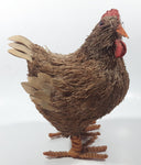Folk Art Straw Brown Rooster Chicken 8 1/4" Tall