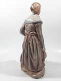 Vintage Mcnees Mold M-792 Woman Holding Ducks Standing With Brown Dog 9 1/2" Tall Ceramic Figurine