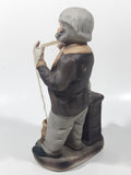 Vintage The Tycoon Man Pulling Ticker Paper 7" Tall Figurine Sculpture