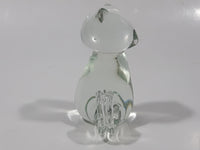 Clear Art Glass 3 1/8" Tall Kitty Cat Figurine