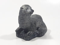 Vintage WE A Wolf Original Otter 3" Long Carved Soapstone Wildlife Figurine