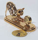 Crystal Temptations Strass Swarovski Crystal 24K Gold Plated Cat ST Clock