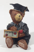 Bear Sitting Doing Math Problems Wearing Graduation Cap 5" Tall Resin Figurine