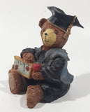 Bear Sitting Doing Math Problems Wearing Graduation Cap 5" Tall Resin Figurine