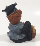 Bear Sitting Doing Math Problems Wearing Graduation Cap 5" Tall Resin Figurine