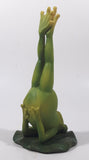 Frog Doing Yoga Pose On A Lilypad with Feet In The Air "Just Breathe" 7" Tall Resin Figurine