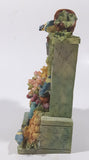 Outdoor Shelf Cabinet Garden Stand Over Run By Tropical Birds and Flowers 5 1/2" Tall Detailed Resin ST Clock