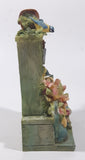 Outdoor Shelf Cabinet Garden Stand Over Run By Tropical Birds and Flowers 5 1/2" Tall Detailed Resin ST Clock