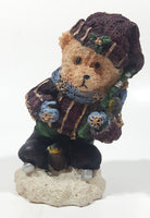Winter Snow Teddy Bear 6" Tall Resin Figurine