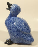 Vintage 1983 Enesco Blue Speckled Duck with Black Beak 6" Tall Ceramic Figurine