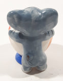 Elephant Holding Large Striped Popcorn Cup 3 1/4" Tall Hand Painted Ceramic Egg Cup