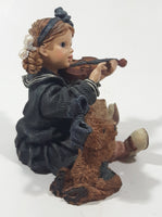 1998 The Boyd's Collection The Recital Yesterday's Child The Dollstone Collection Little Girl Holding Violin 3" Tall Resin Figurine