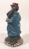 Vintage Hobo Man Holding Umbrella with Puppy Dog At His Feet 7" Tall Ceramic Figurine