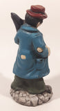 Vintage Hobo Man Holding Umbrella with Puppy Dog At His Feet 7" Tall Ceramic Figurine