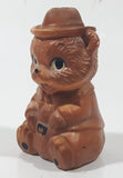 Vintage Smokey The Bear Forest Ranger Shaped Brown 3 3/8" Tall Ceramic Salt and Pepper Shaker (Single)