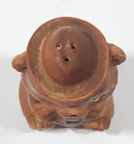 Vintage Smokey The Bear Forest Ranger Shaped Brown 3 3/8" Tall Ceramic Salt and Pepper Shaker (Single)