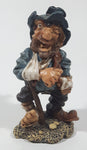 Vintage Hobo Man Hick with Arm in Sling and Missing Teeth and a Boot 3 3/4" Tall Resin Figurine