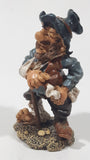 Vintage Hobo Man Hick with Arm in Sling and Missing Teeth and a Boot 3 3/4" Tall Resin Figurine