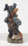 Vintage Hobo Man Hick with Arm in Sling and Missing Teeth and a Boot 3 3/4" Tall Resin Figurine