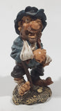 Vintage Hobo Man Hick with Arm in Sling and Missing Teeth and a Boot 3 3/4" Tall Resin Figurine