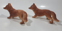 Vintage Red Fox 6 1/2" Long Ceramic Wildlife Figurine Set of 2