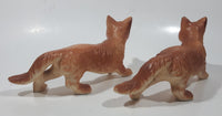 Vintage Red Fox 6 1/2" Long Ceramic Wildlife Figurine Set of 2