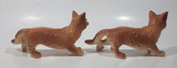 Vintage Red Fox 6 1/2" Long Ceramic Wildlife Figurine Set of 2