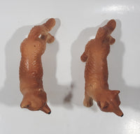 Vintage Red Fox 6 1/2" Long Ceramic Wildlife Figurine Set of 2