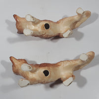 Vintage Red Fox 6 1/2" Long Ceramic Wildlife Figurine Set of 2