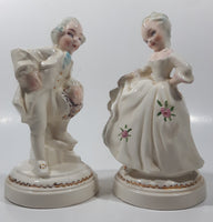 Vintage Holland Molds Colonial Man and Woman 7 1/2" Tall Ceramic Figurine Set of 2
