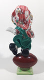 Porcelain Clown Balancing On Football 8" Tall Figurine