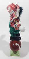 Porcelain Clown Balancing On Football 8" Tall Figurine