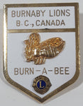 Vintage Lions Club Burnaby B.C. Canada Burn-A-Bee 1 1/8" x 1 1/2" Enamel Metal Lapel Pin