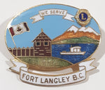 Vintage Lions Club Fort Langley B.C. We Serve 1 3/8" x 1 5/8" Enamel Metal Lapel Pin