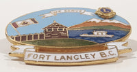 Vintage Lions Club Fort Langley B.C. We Serve 1 3/8" x 1 5/8" Enamel Metal Lapel Pin