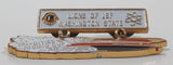 Rare Vintage Lions Club of 19F Washington State Tri-Cities Atomic Cup Speedboat Themed 1 1/4" x 2" Enamel Metal Lapel Pin