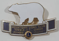 Vintage Lions Club Downtown Terrace, B.C. Canada "Kermodie Country" Polar Bear Themed 1 1/8" x 1 3/4" Enamel Metal Lapel Pin