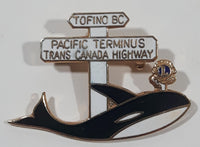 Vintage Lions Club Tofino BC Pacific Terminus Trans Canada Highway Orca Killer Whale 1" x 1 1/2" Enamel Metal Lapel Pin