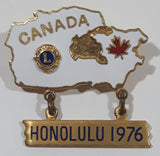 Vintage 1976 Lions Club Canada Shaped Honolulu 1 3/8" x 1 1/2" Enamel Metal Lapel Pin