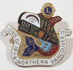 Vintage Lions Club of Northern Vancouver Island 19-1-6 1 1/8" x 1 1/4" Enamel Metal Lapel Pin