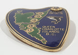 Vintage Lions Club Queen Charlotte Islands B.C. Zone 19-A-5 1 3/8" x 2" Enamel Metal Lapel Pin