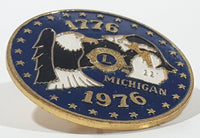 Vintage Lions Club Michigan 1776 1976 American Bicentennial 1 1/4" Enamel Metal Lapel Pin