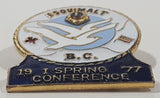 Vintage 1977 Lions Club Esquimalt BC 19 I Spring Conference 1 x 1 1/4" Enamel Metal Lapel Pin