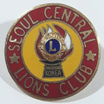 Vintage Lions Club Seoul Central Korea 1 1/8" Enamel Metal Lapel Pin