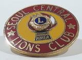 Vintage Lions Club Seoul Central Korea 1 1/8" Enamel Metal Lapel Pin