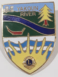 Vintage Lions Club Yakoun River British Columbia Canada 1 1/8" x 1 1/2" Enamel Metal Lapel Pin